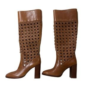 Tory Burch brown leather knee high boots
